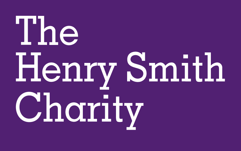 A purple rectangle with the text The Henry Smith Charity