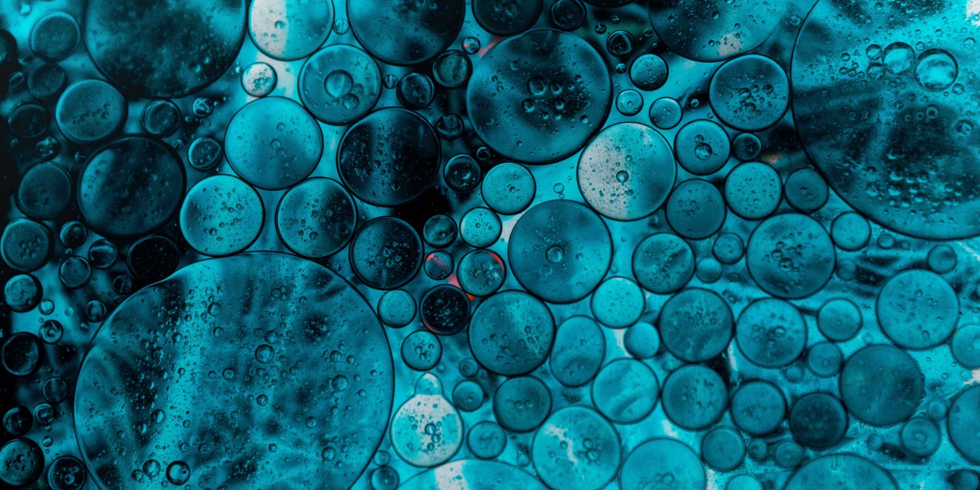 Abstract image of blue bubbles
